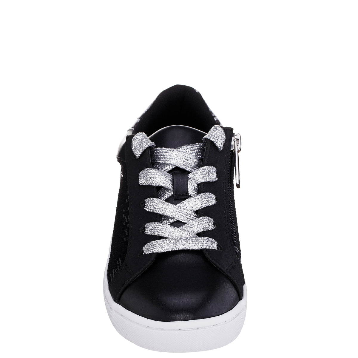 Nina Shoes Girls Waleska Black Sequin Low Top Sneakers