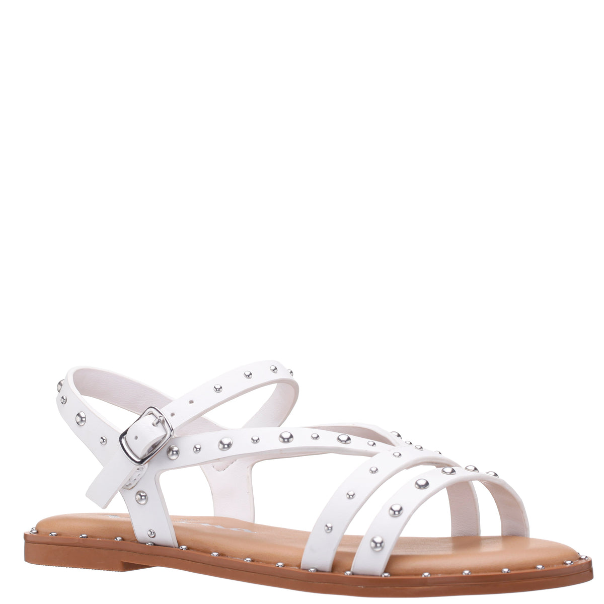 Nina Shoes Girls Larsa White Studded Sandals