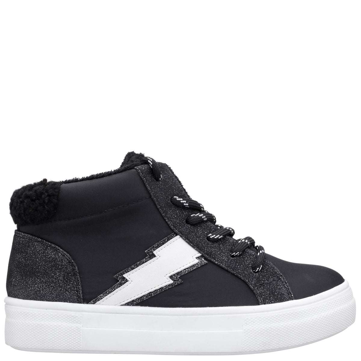 Nina Shoes Girls Tricia Black Inside Zip High Top Sneakers