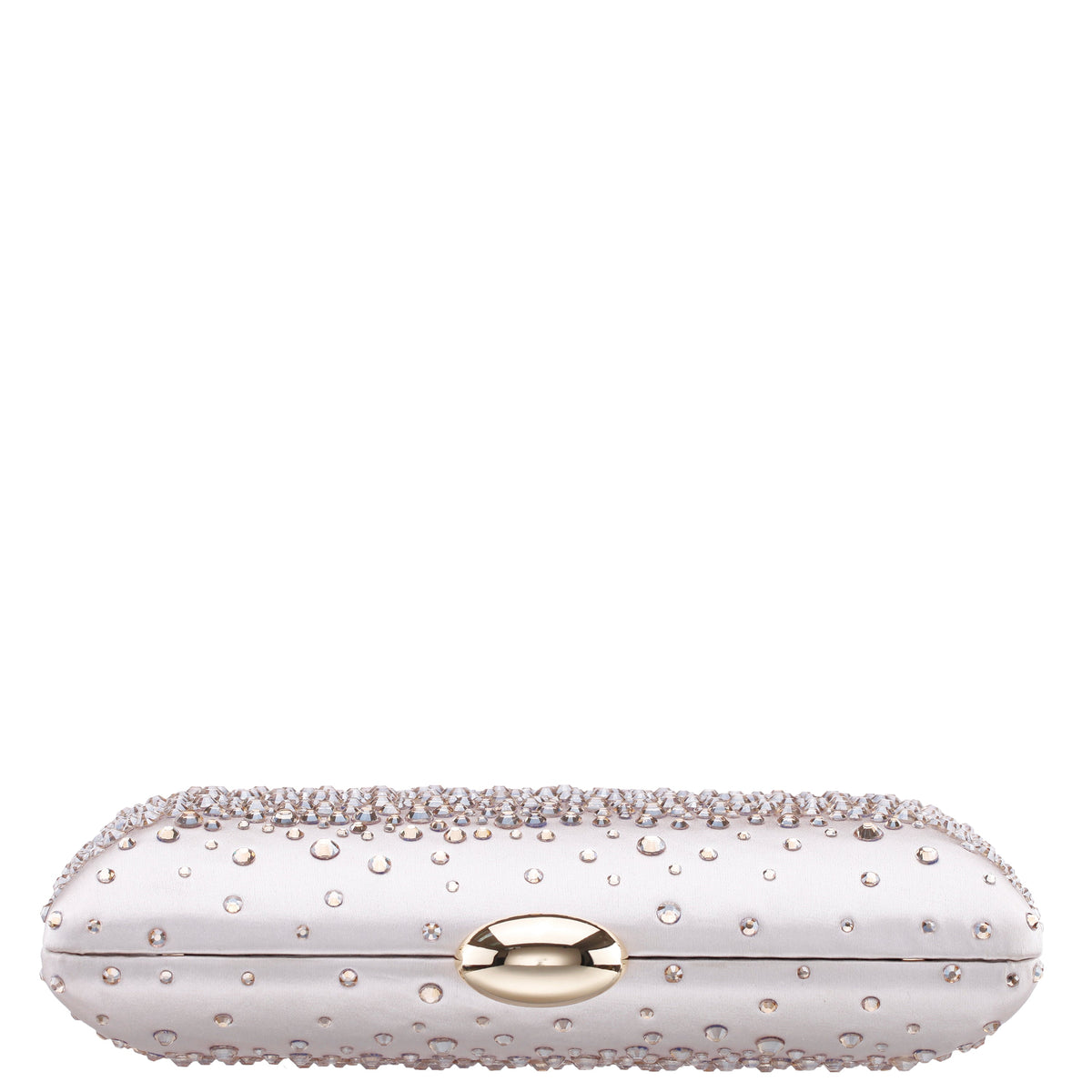 Nina Shoes Purity Beige Satin/Glass Crystal Minaudiere