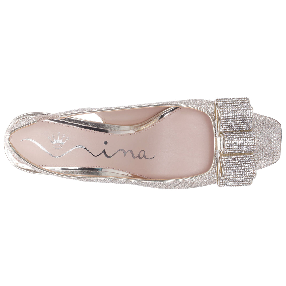Nina Shoes Jolanda Gold Slip On Mid-Heel Dress Shoes