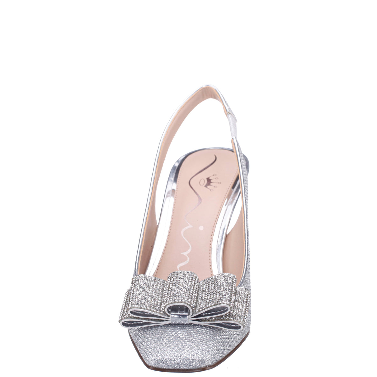 Nina Shoes Jolanda Silver Slip On Mid-Heel Dress Shoes