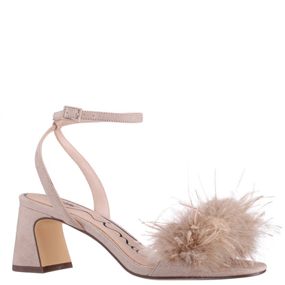 Nina Shoes Bev Beige Ankle Strap Mid-Heel Sandals